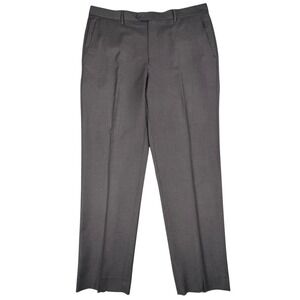 Santorelli Romeo Dress Trousers Pants Mens 38x33 Charcoal Grey Flat Front Italy